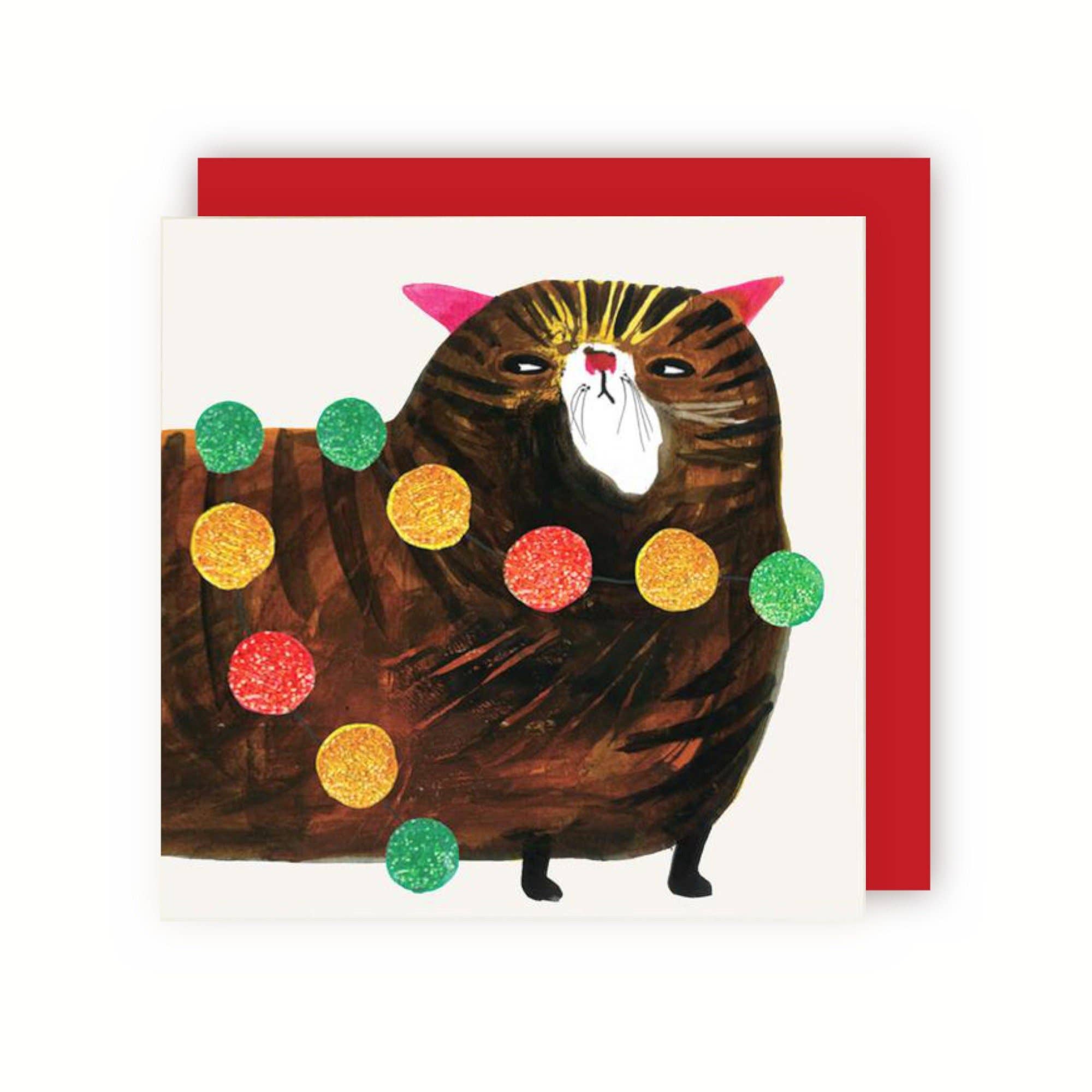 Angry Cat Christmas Decorations Christmas Card