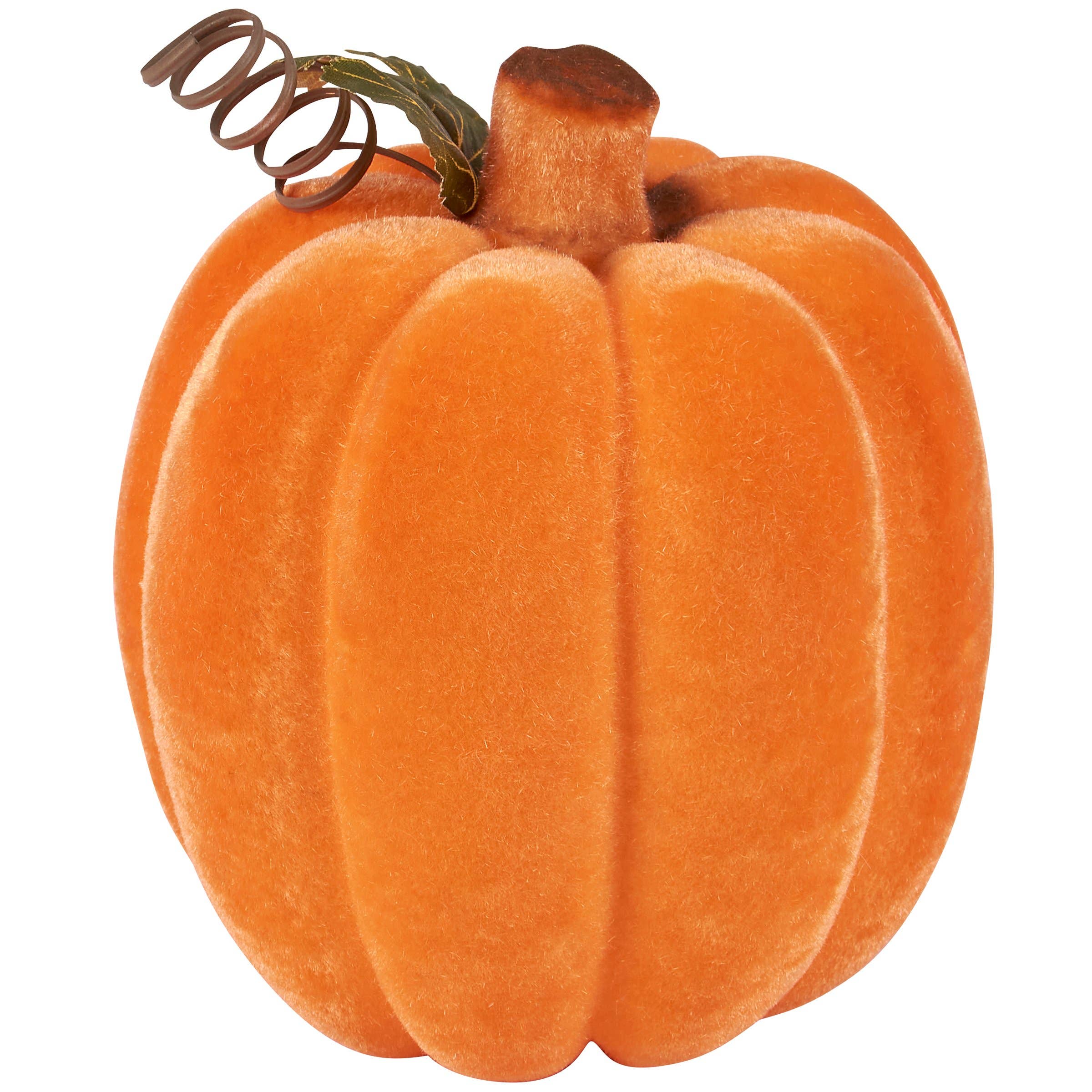 Flocked Neon Orange Pumpkin