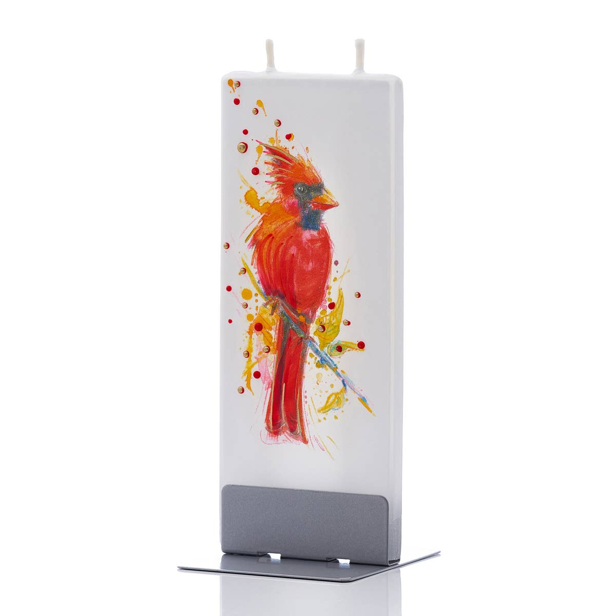 Flat Handmade Candle-Cardinal Bird