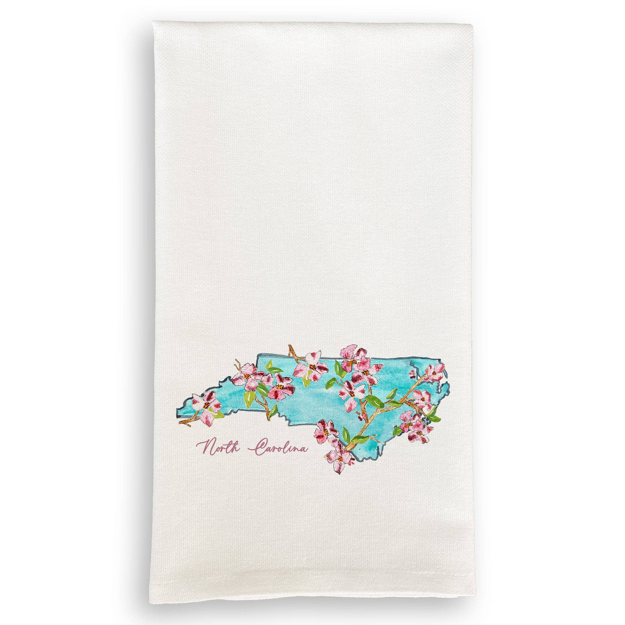 Floral North Carolina Dishtowel