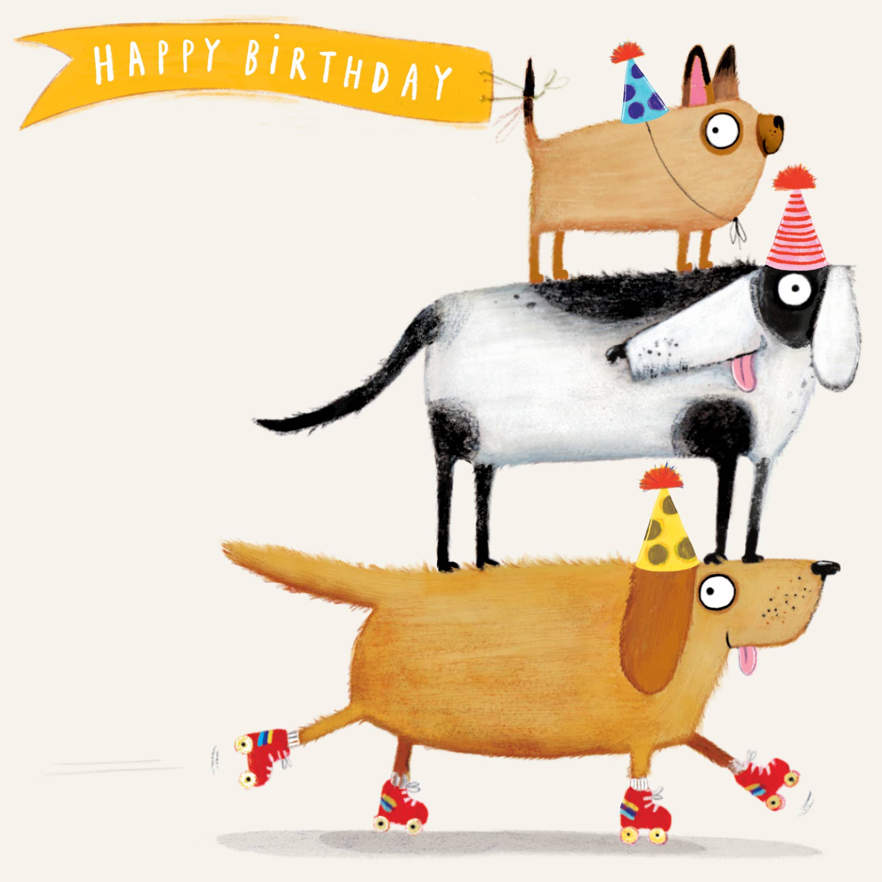 Skating Dogs Birthday Card