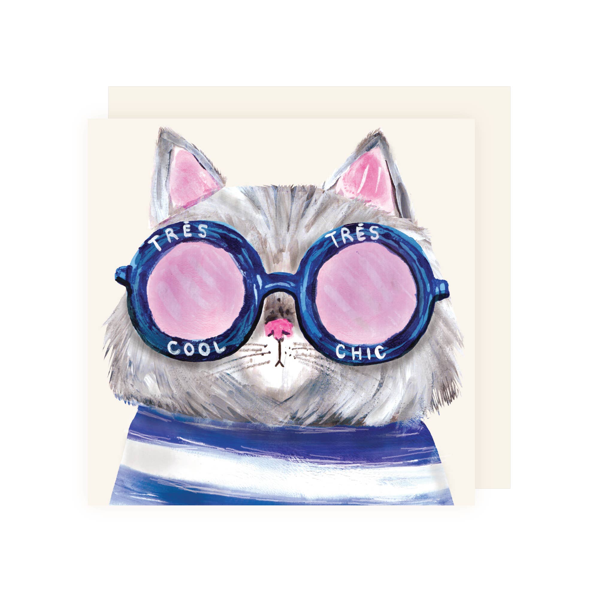 Cool French Cat Chic Greeting Card