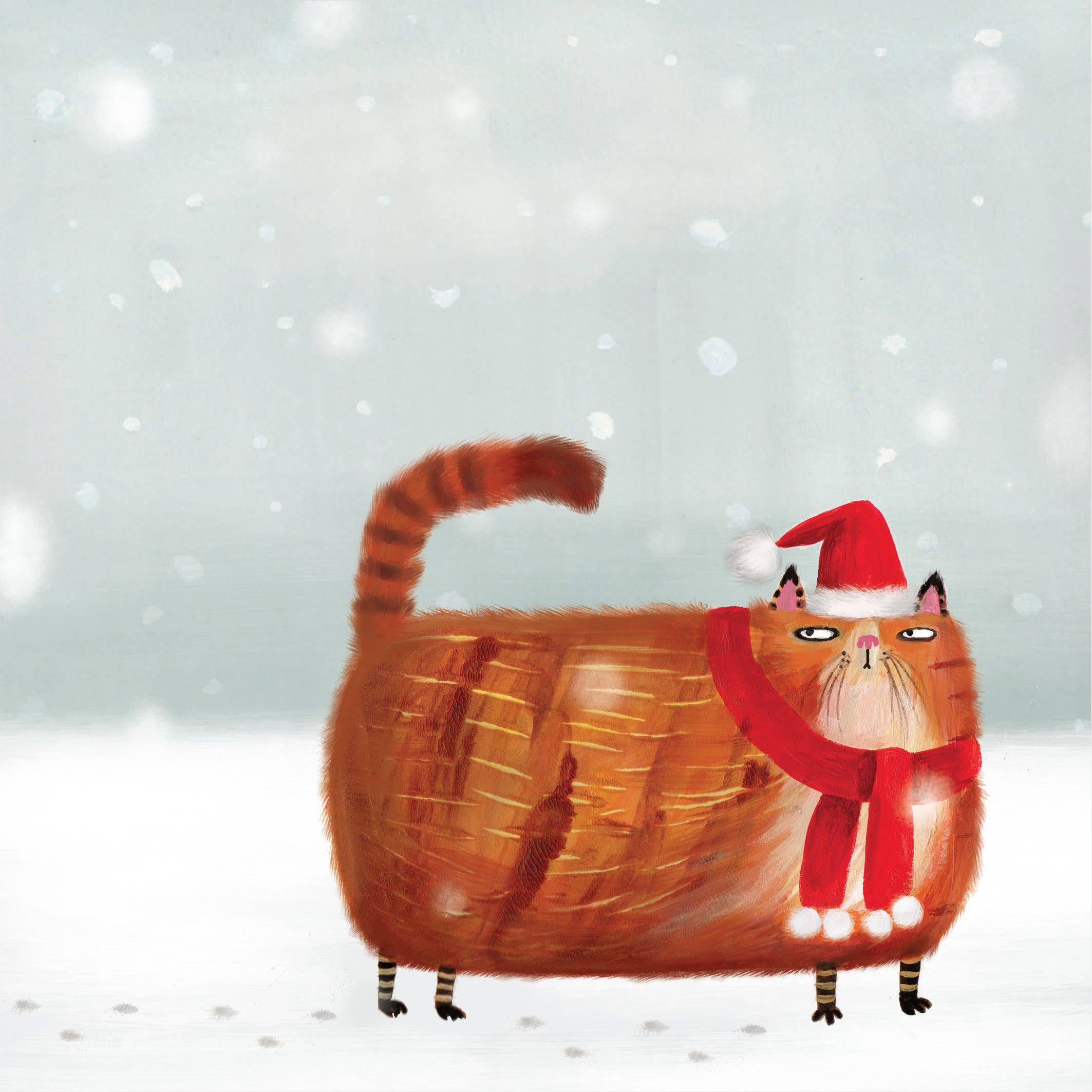 Christmas Cat In Snow Christmas Card