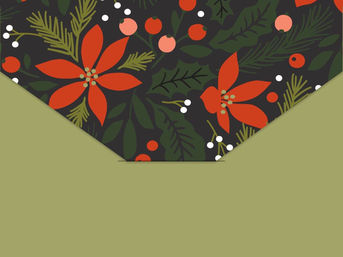 Christmas Floral Gift Card Holder