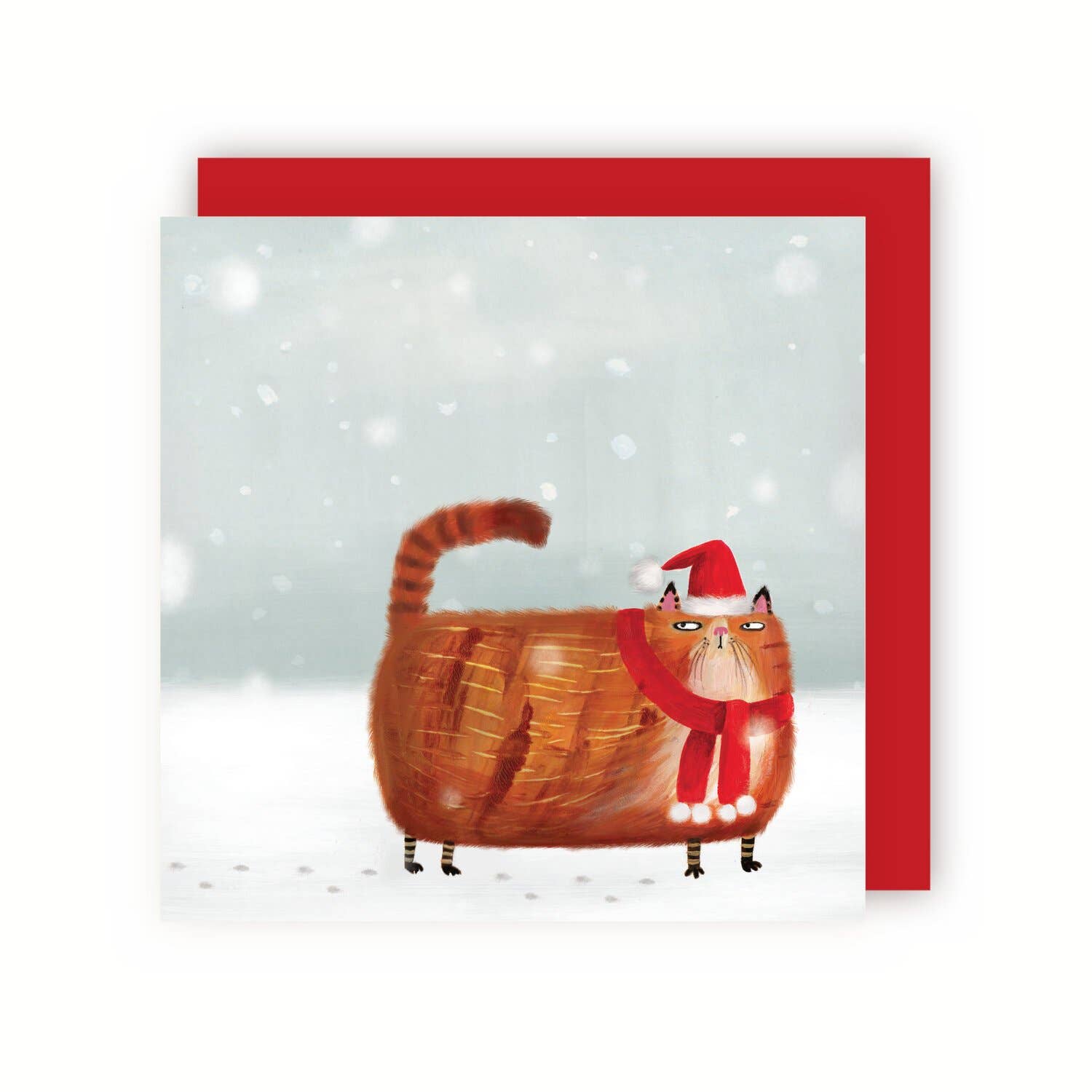 Christmas Cat In Snow Christmas Card