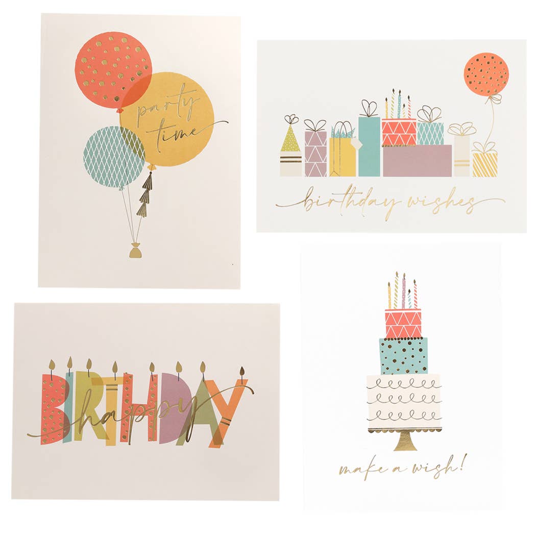 Gold Foil Birthday Greeting Card Assortment