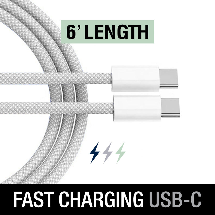 6 ft Fast Charging USB-C to USB-C Braided Cable -