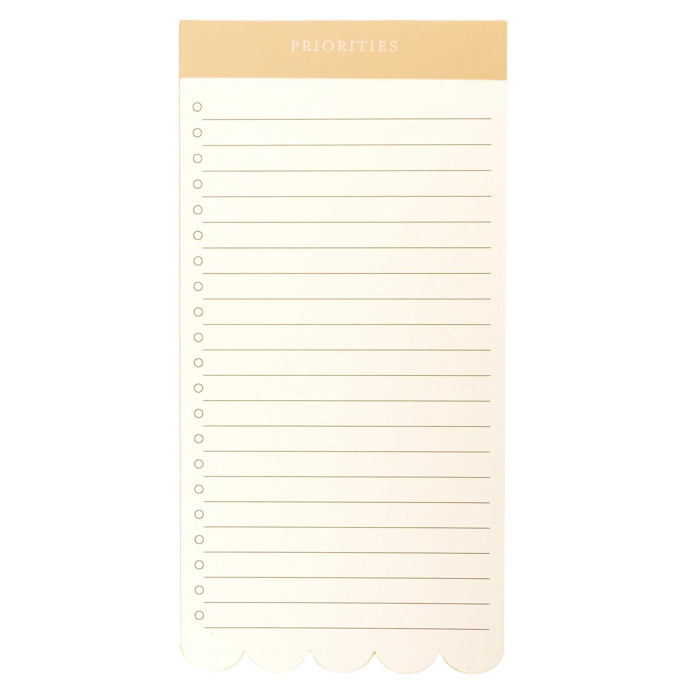 Priorities Taupe Die-Cut List Pad