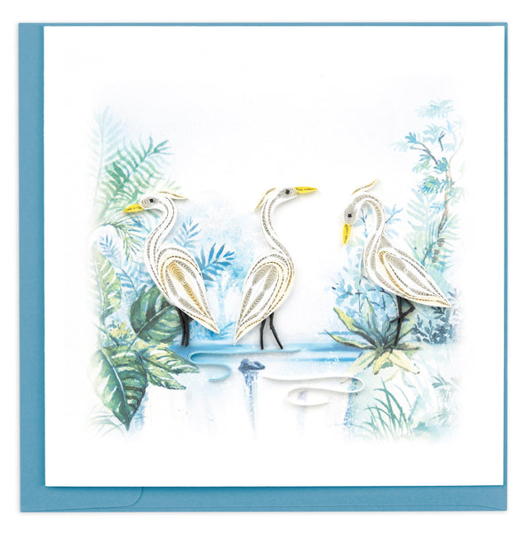 Quilling Three Herons Greeting Card