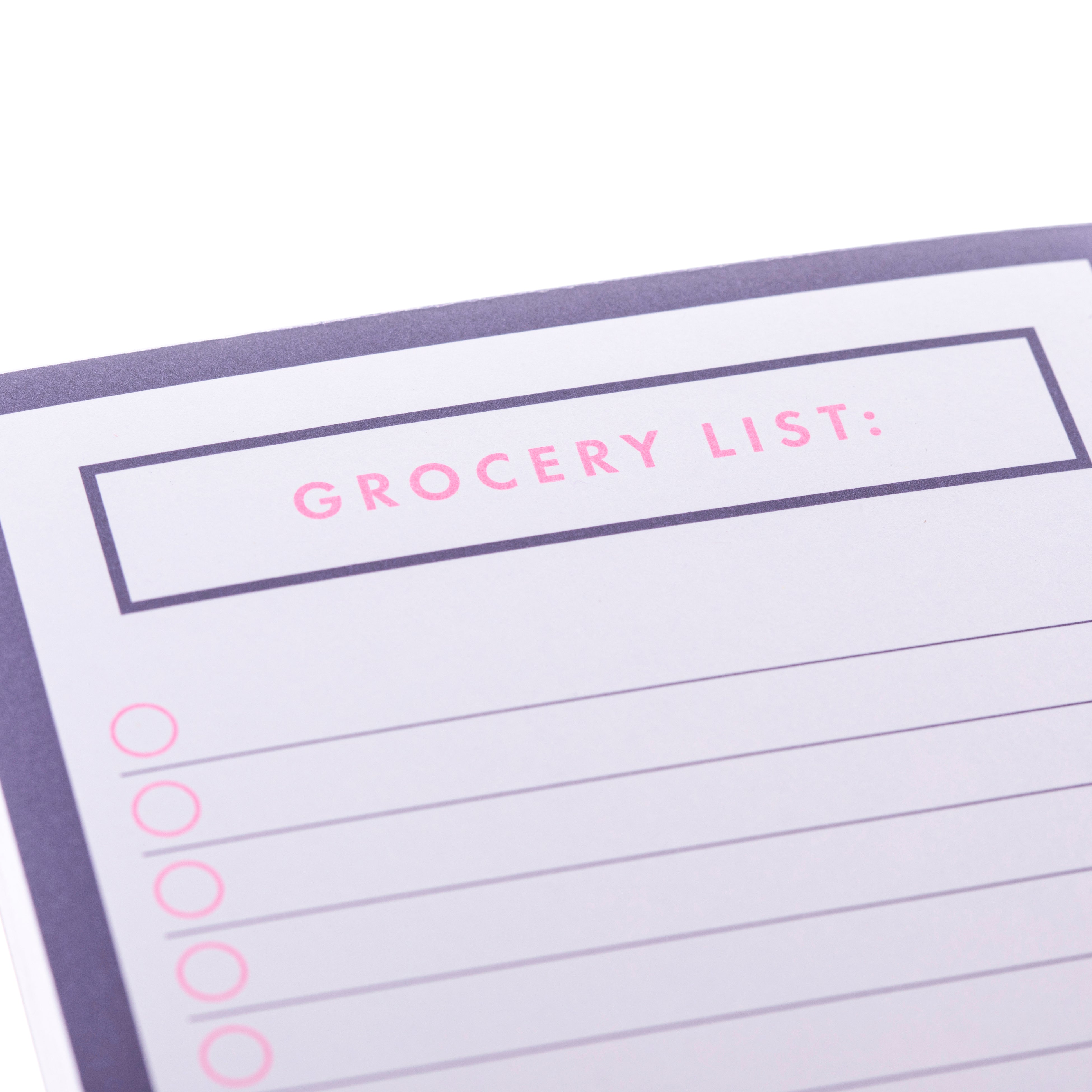 Navy Pink Grocery List Magnetic Notepad