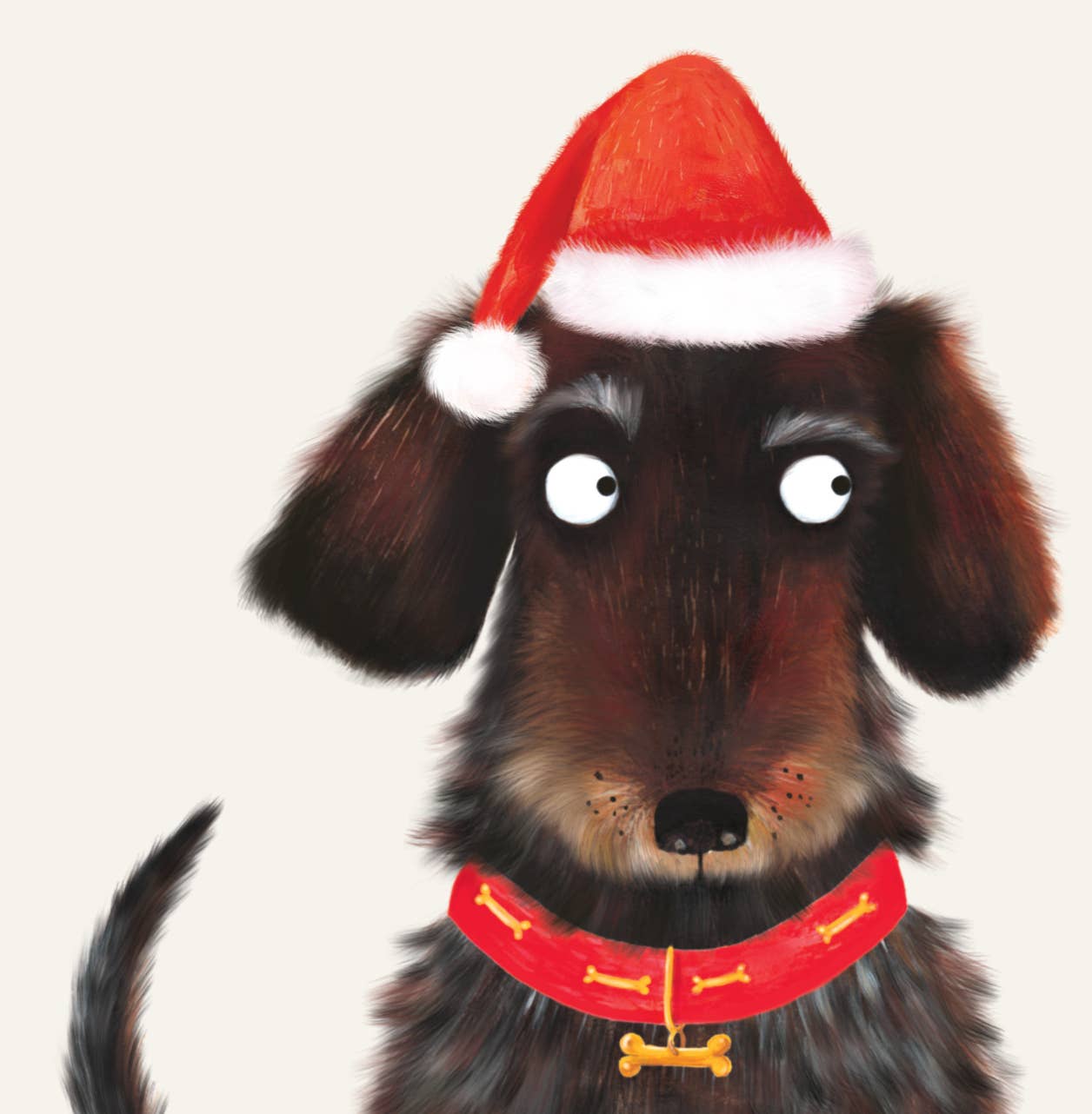 Dachshund Santa Hat Christmas Card