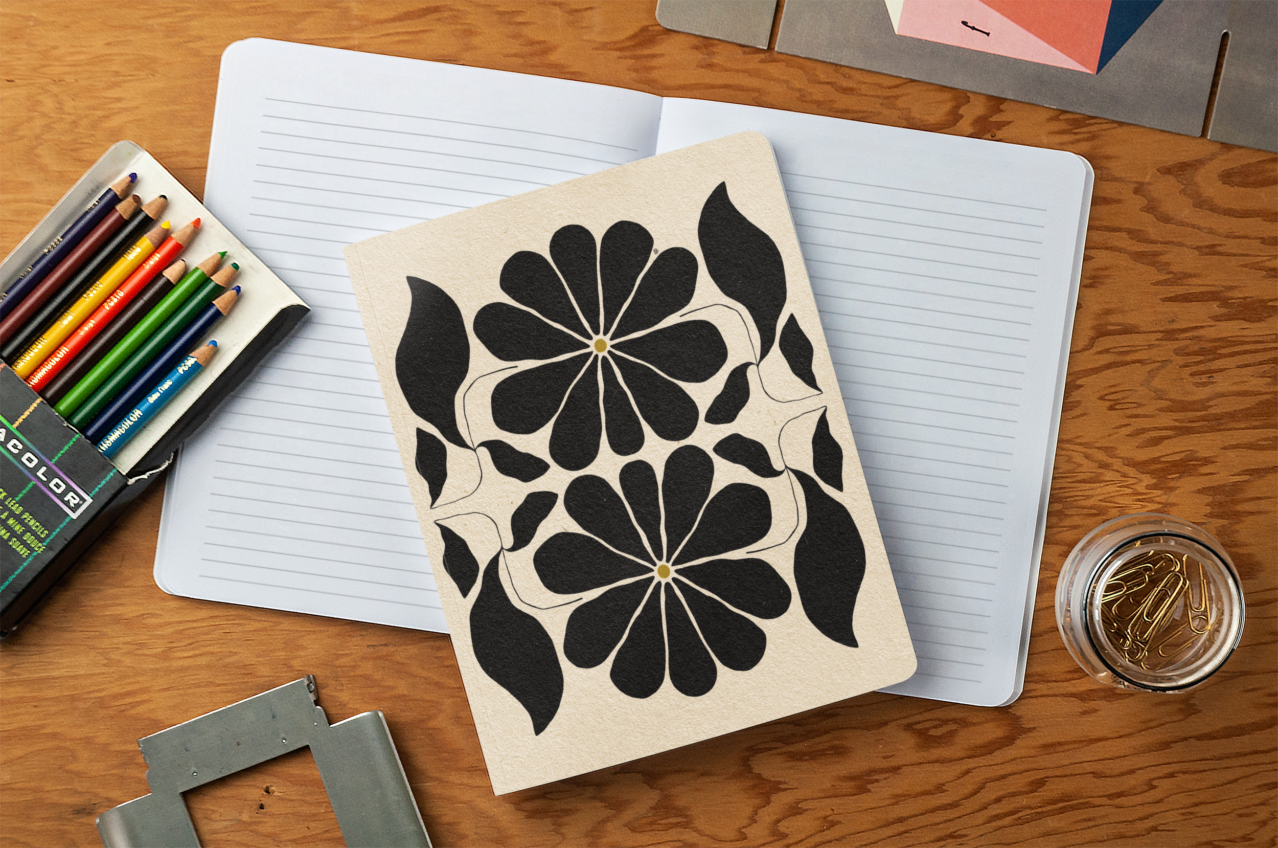 Floral Balance Medium Layflat Journal Notebook