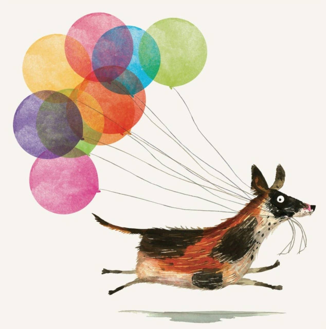 Happy Dog With Birthday Balloons Card