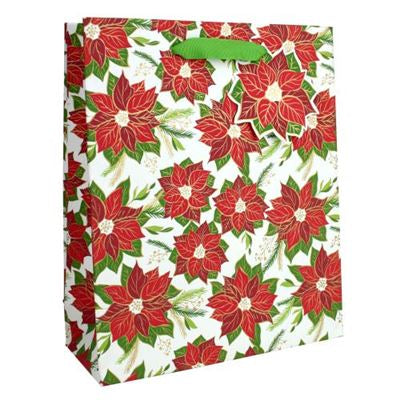 Poinsettia Large Gift Bag & Tag