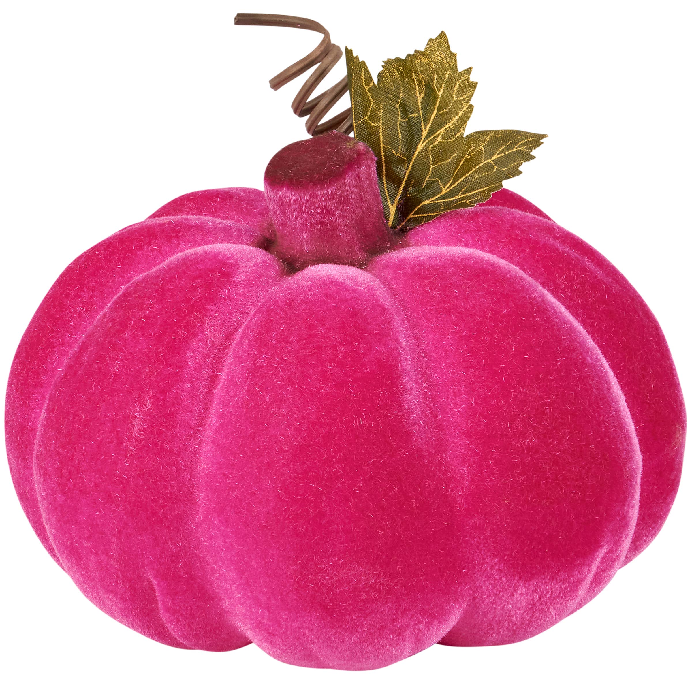 Flocked Neon Pink Pumpkin