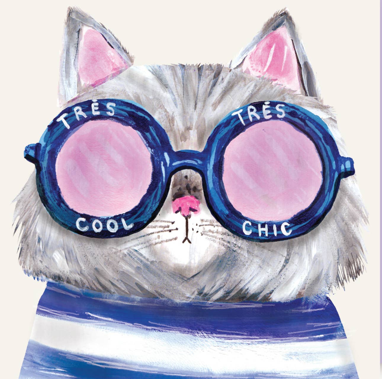 Cool French Cat Chic Greeting Card