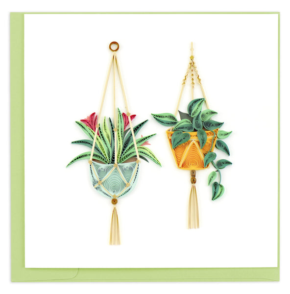 Quilling Macrame Plant Hangers Greeting Card