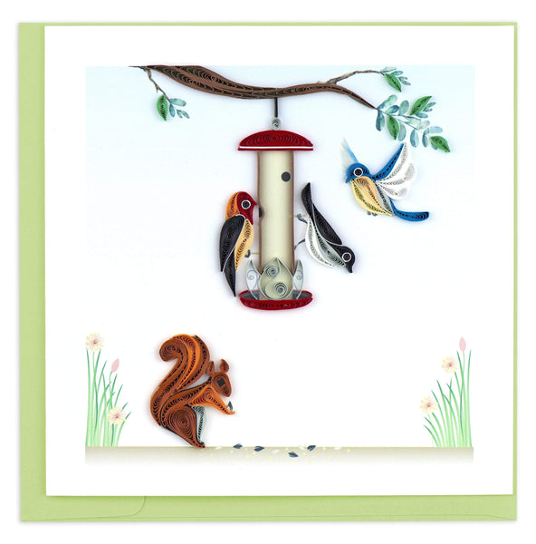 Quilled Bird Feeder Greeting Card