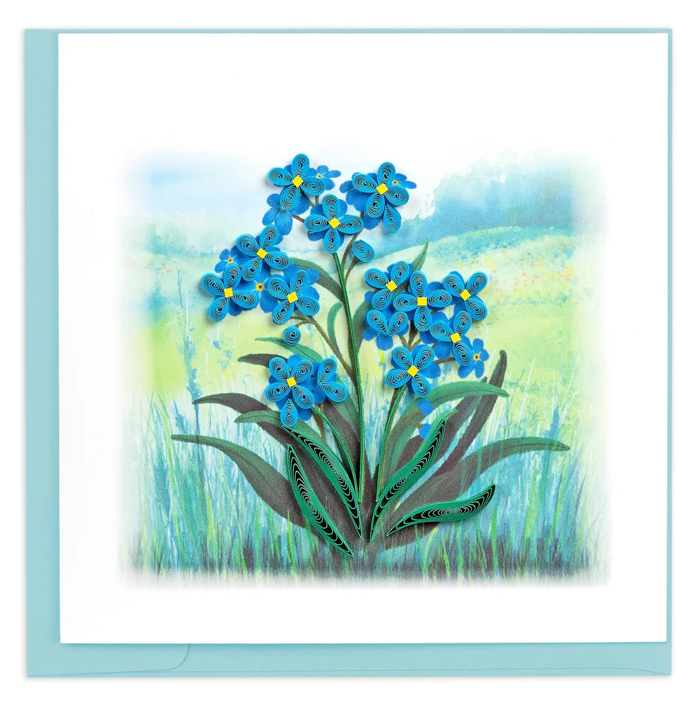 Quilled Forget-Me-Not Greeting Card