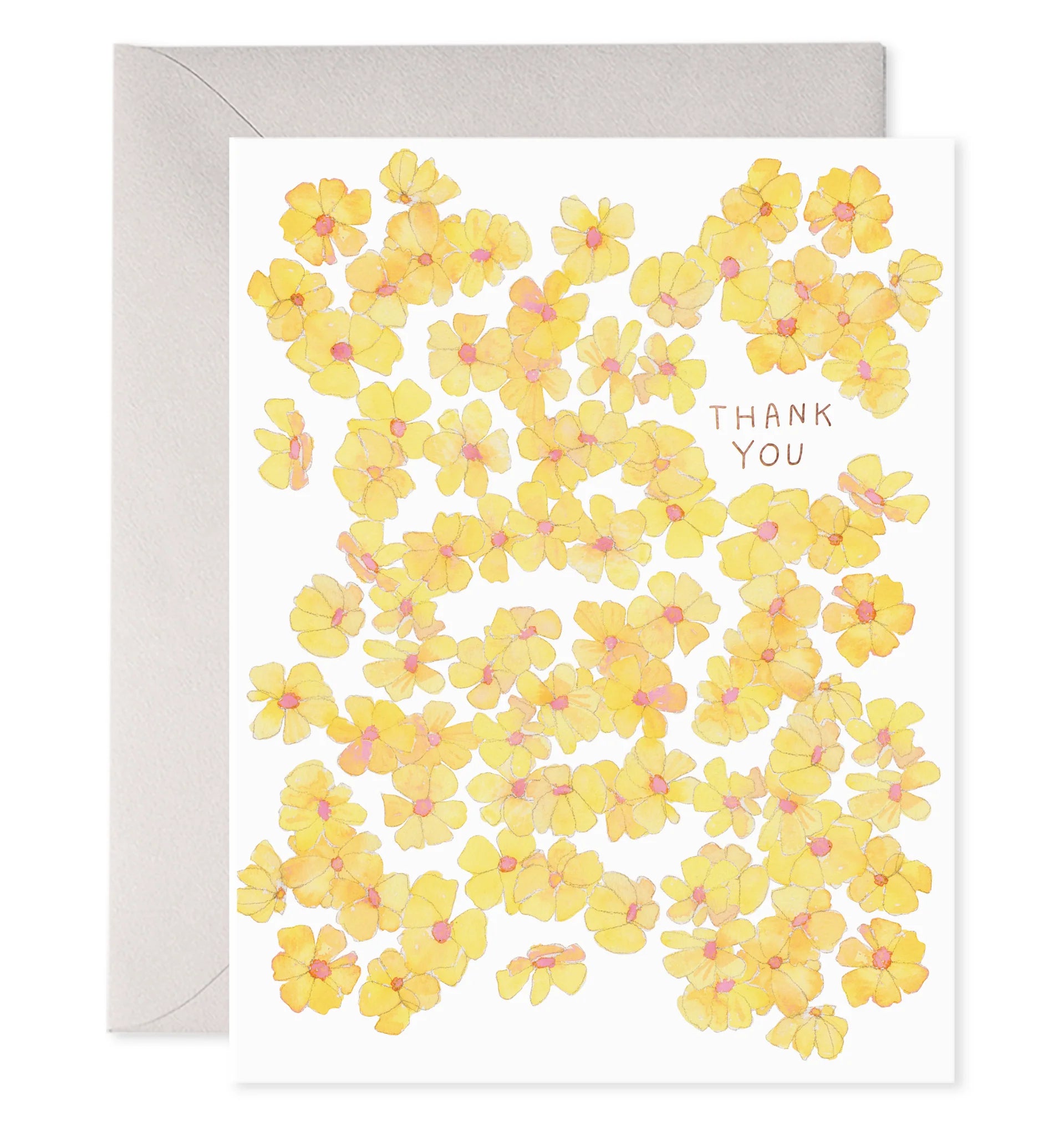 Yellow Flowers Thank You Greeting Card