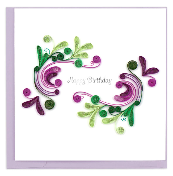 Quilling Happy Birthday Swirl Greeting Card