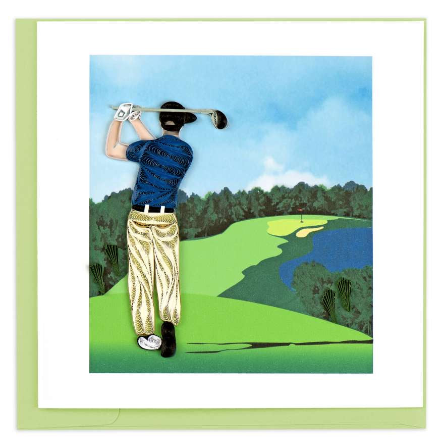 Quilling Golfer Greeting Card