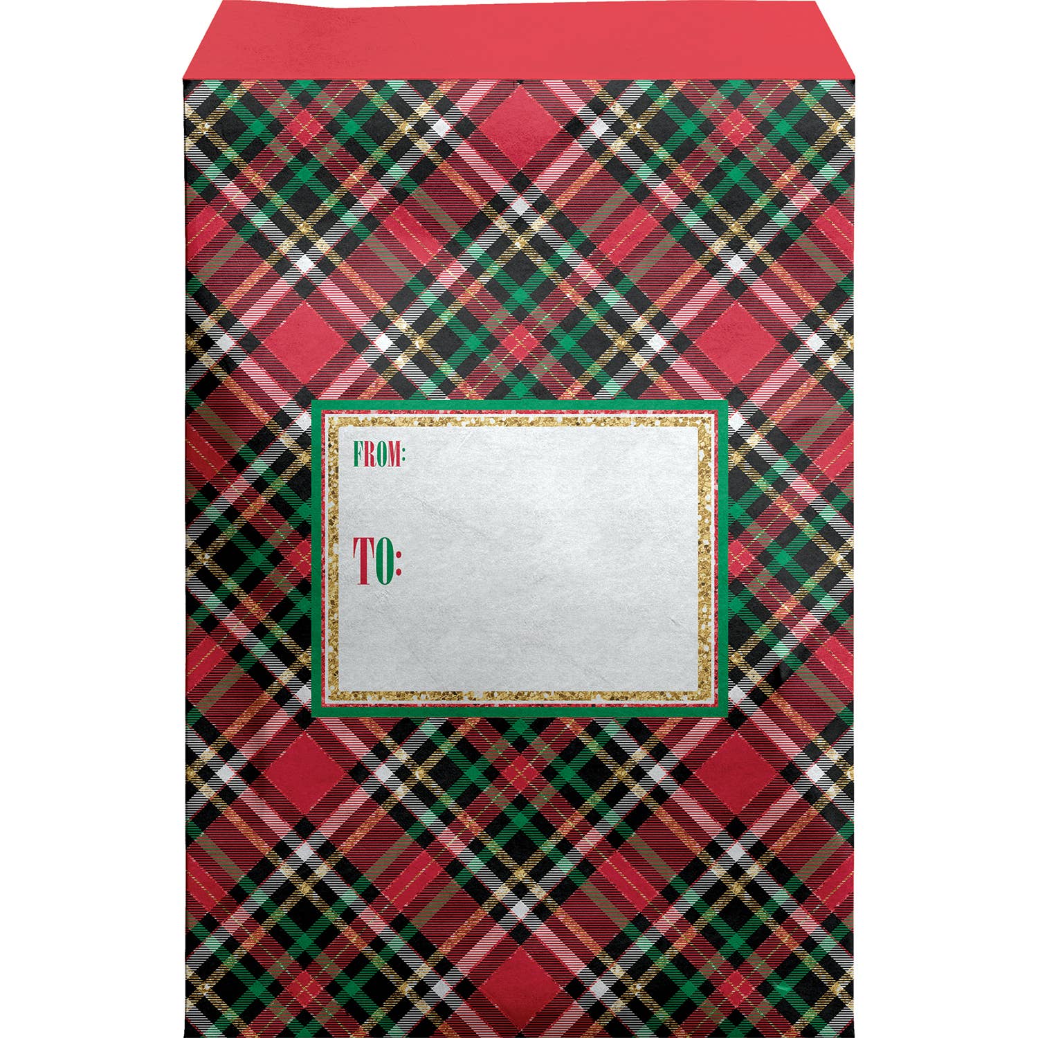 Red Gold Plaid Mailing Envelope - Small