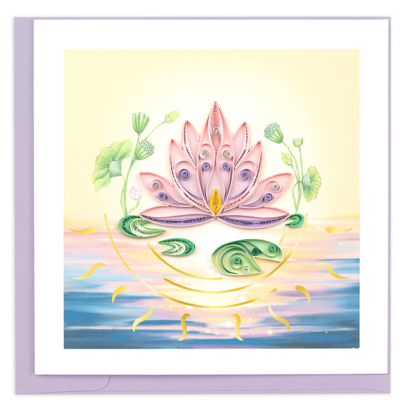 Quilling Special Edition Lotus Flower Greeting Card