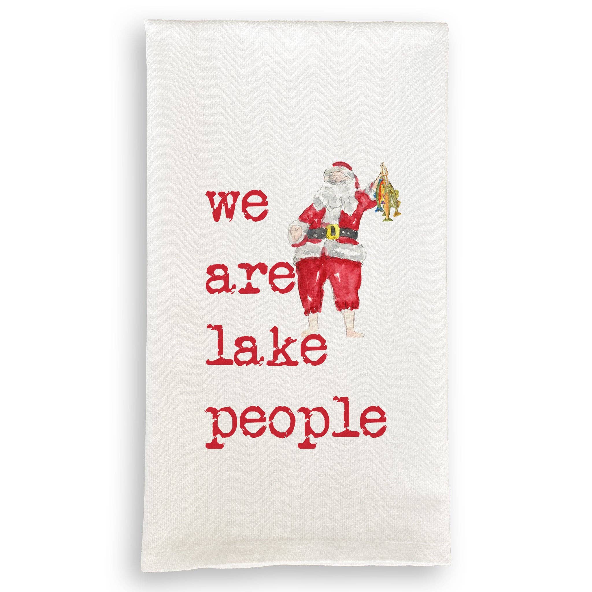 We Are Lake People with Santa Dishtowel