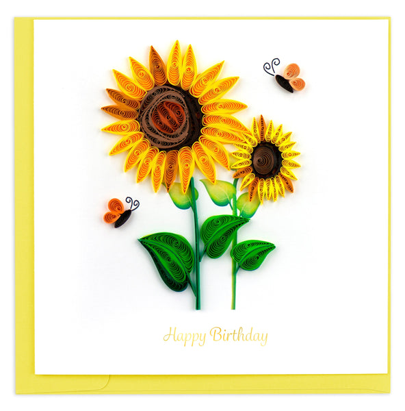 Quilling Birthday Sunflowers Greeting Card