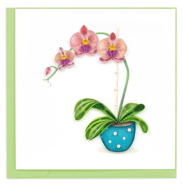 Quilling Potted Orchid Greeting Card