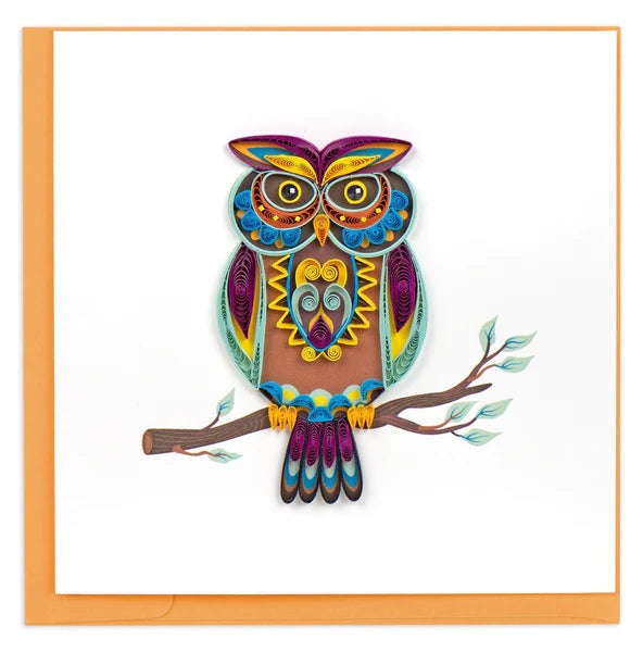 Quilling Decorative Owl Greeting Card