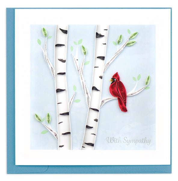 Quilling Cardinal Sympathy Greeting Card