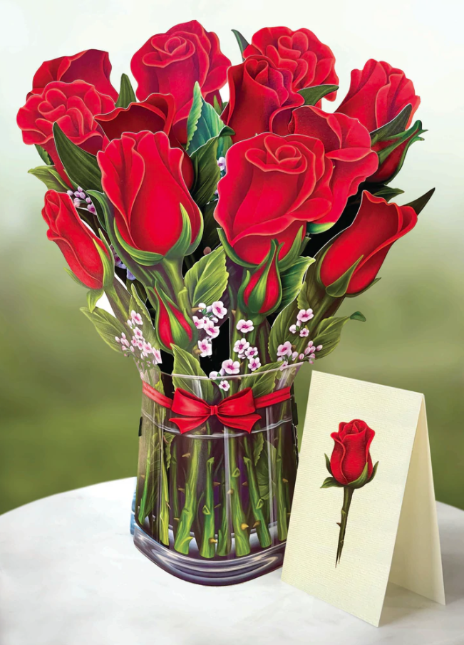 FreshCut Red Roses Pop-Up Greeting Card