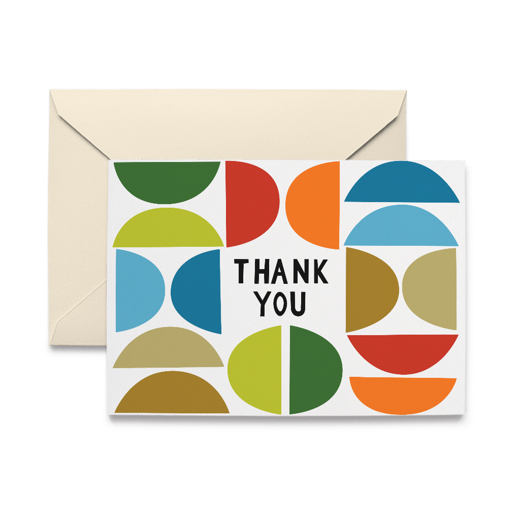 Mid Century Thank You Boxed Note Cards, Set of 10