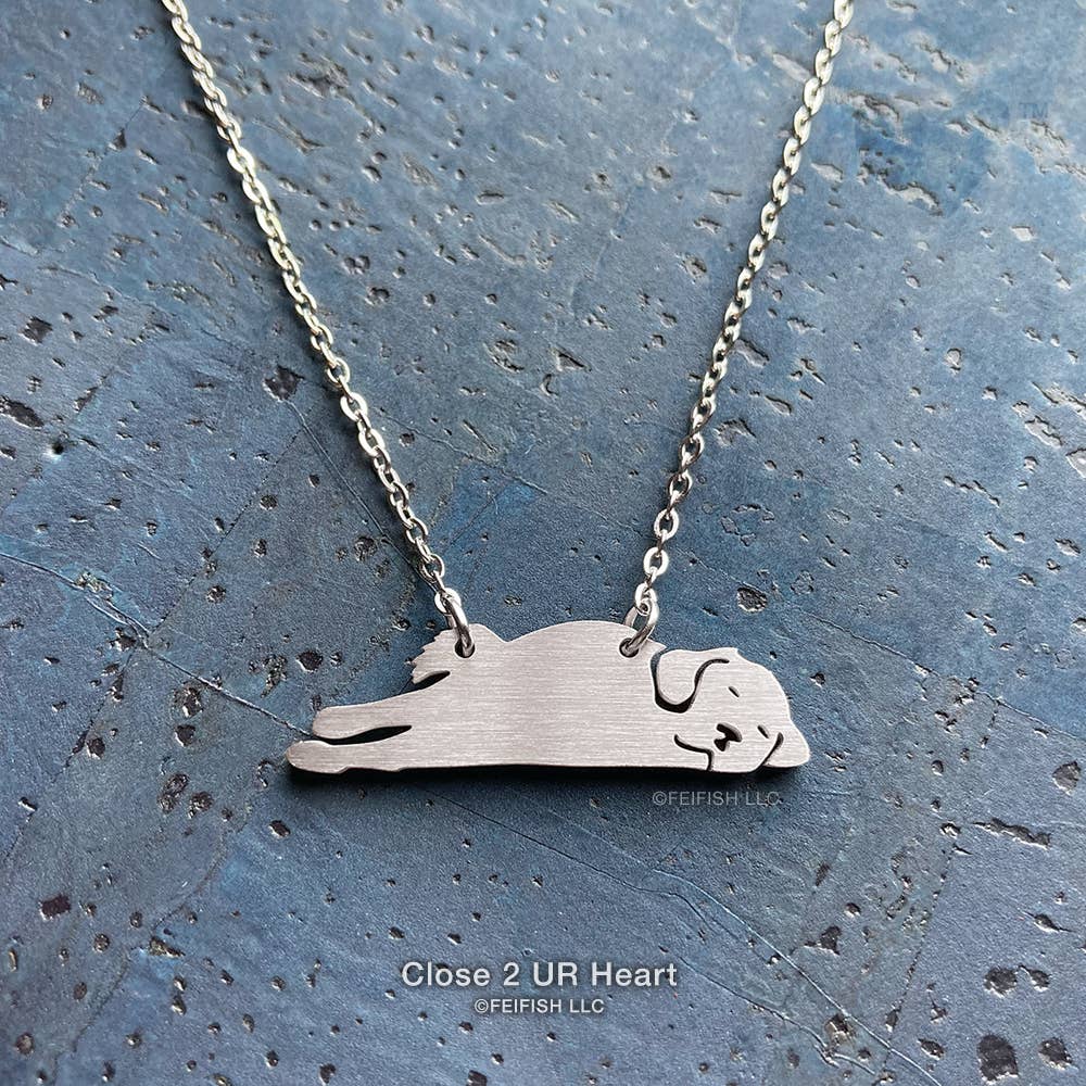 Sleepy Dog Stainless Steel Necklace