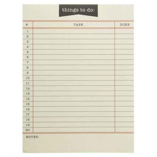 Library Card Large Notepad