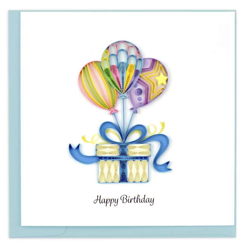 Quilled Balloon Surprise Birthday Card