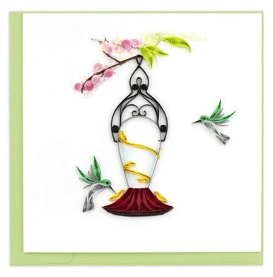 Quilled Hummingbird Feeder Greeting Card