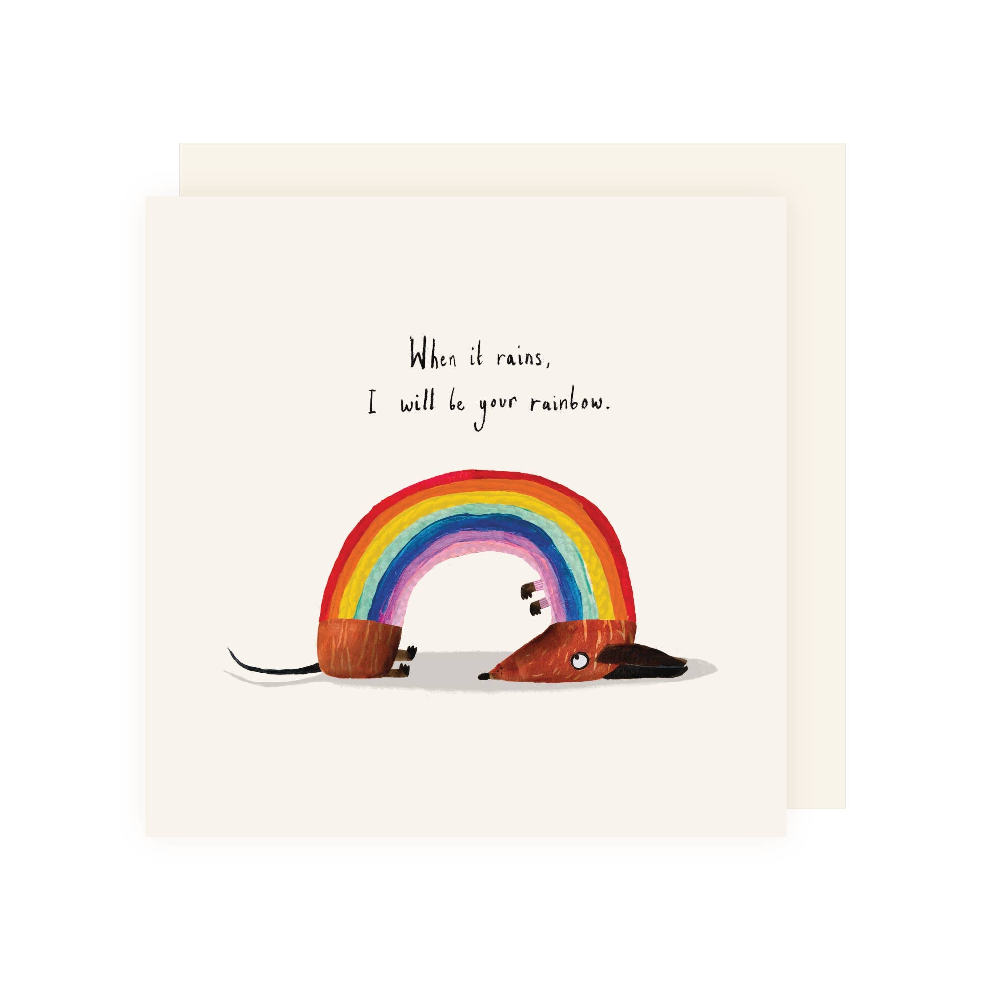 Rainbow Sausage Dog Dachshund Greeting Card