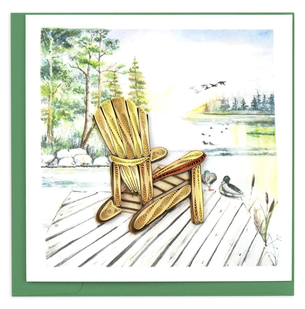 Quilled Adirondack Lake Greeting Card