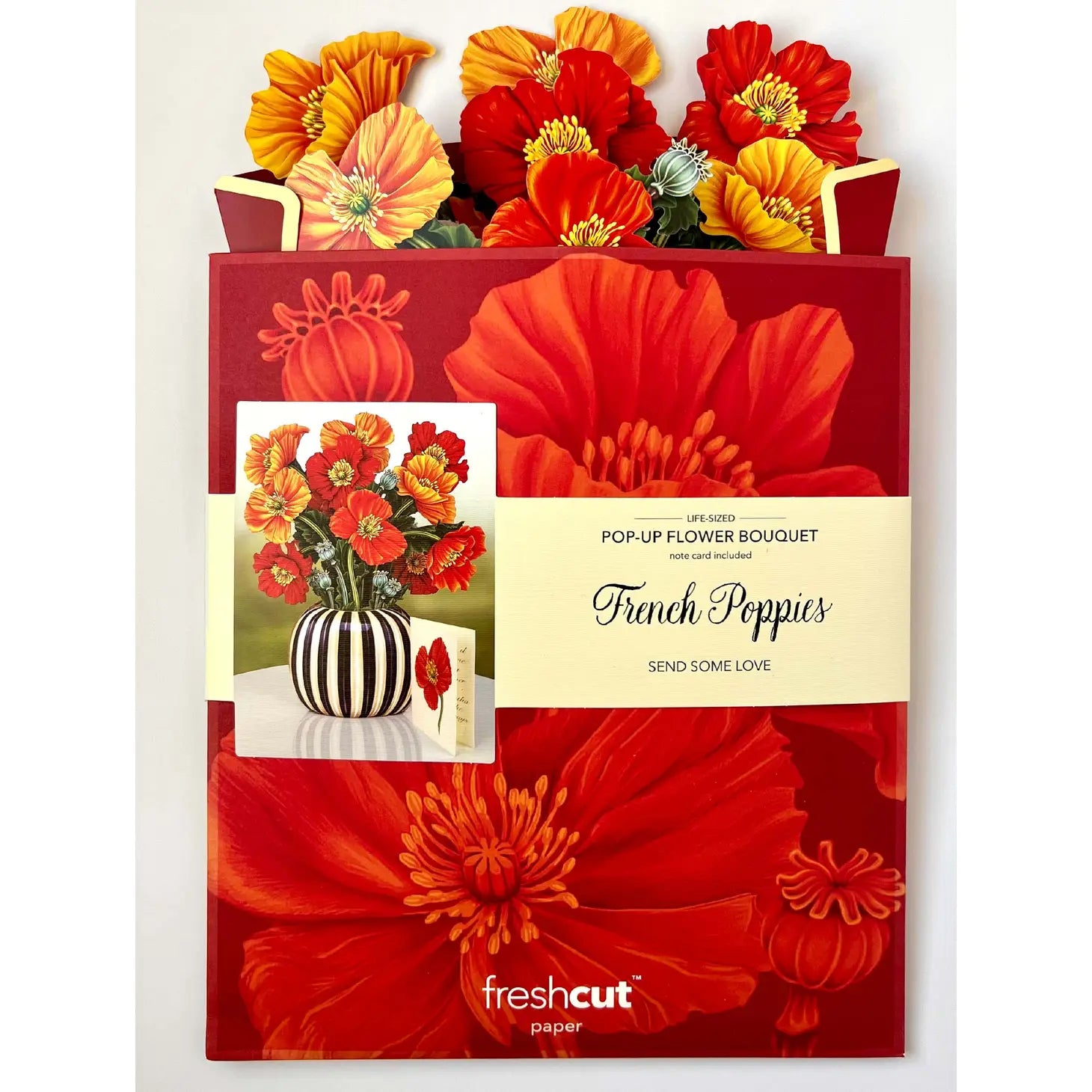 FreshCut French Poppies Pop-Up Greeting Card